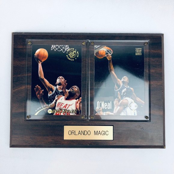 Orlando Magic Basketball Cards Wooden Display Plaque 2 Card Capacity 8x6 inches - Picture 1 of 5